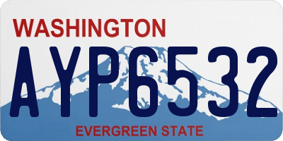 WA license plate AYP6532