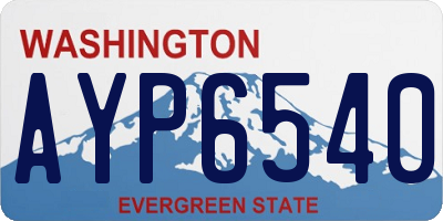 WA license plate AYP6540