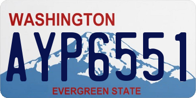 WA license plate AYP6551