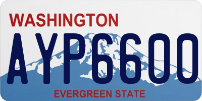 WA license plate AYP6600