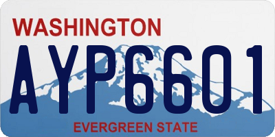 WA license plate AYP6601