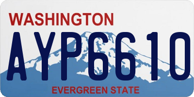 WA license plate AYP6610