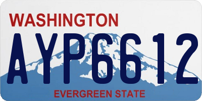 WA license plate AYP6612