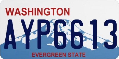 WA license plate AYP6613