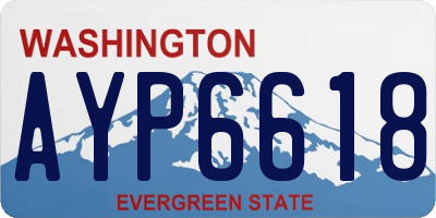 WA license plate AYP6618