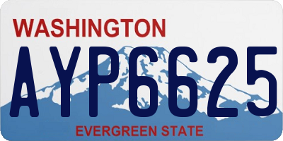WA license plate AYP6625