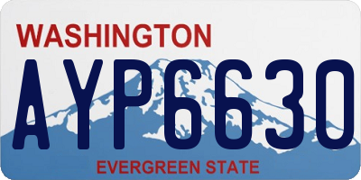 WA license plate AYP6630