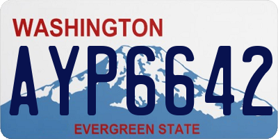 WA license plate AYP6642