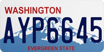 WA license plate AYP6645