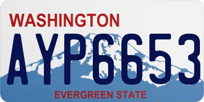WA license plate AYP6653