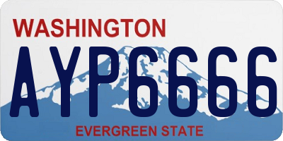 WA license plate AYP6666