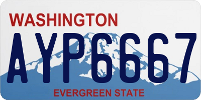 WA license plate AYP6667