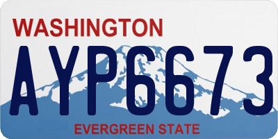 WA license plate AYP6673