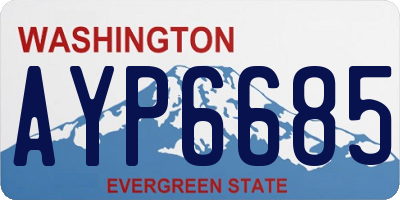 WA license plate AYP6685