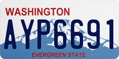 WA license plate AYP6691