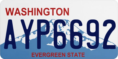 WA license plate AYP6692