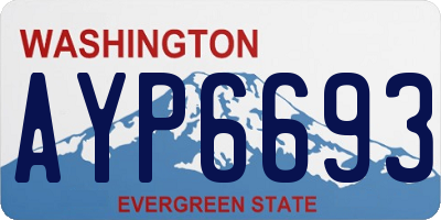 WA license plate AYP6693