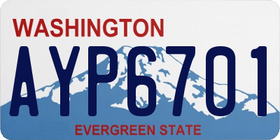 WA license plate AYP6701