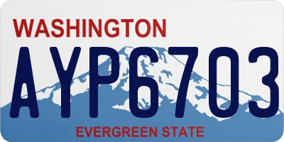 WA license plate AYP6703