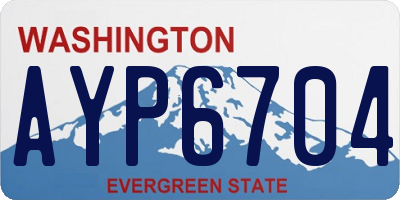 WA license plate AYP6704