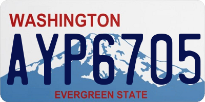 WA license plate AYP6705
