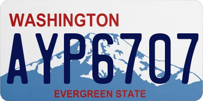 WA license plate AYP6707