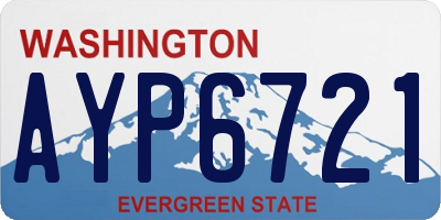 WA license plate AYP6721