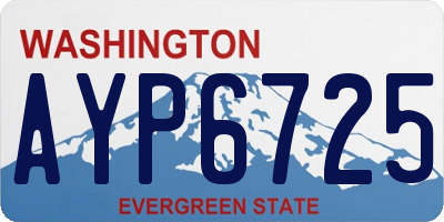 WA license plate AYP6725