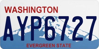 WA license plate AYP6727
