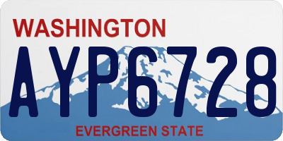 WA license plate AYP6728