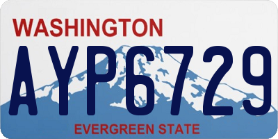 WA license plate AYP6729