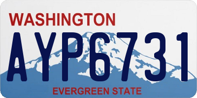 WA license plate AYP6731