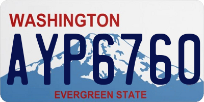 WA license plate AYP6760