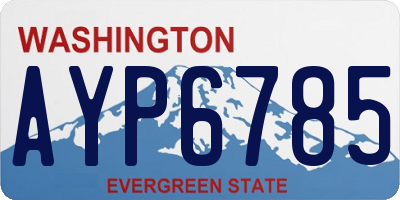 WA license plate AYP6785