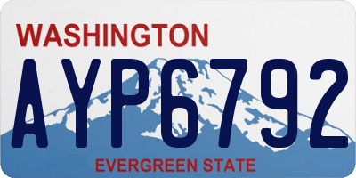 WA license plate AYP6792