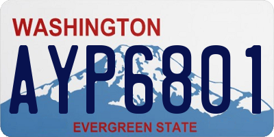 WA license plate AYP6801