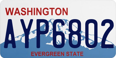 WA license plate AYP6802