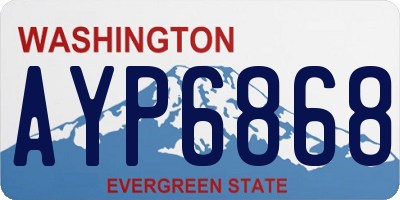 WA license plate AYP6868