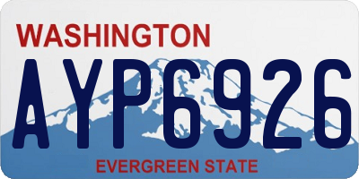 WA license plate AYP6926