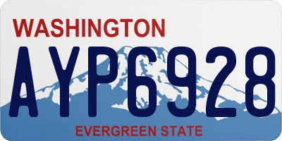 WA license plate AYP6928