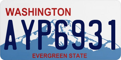 WA license plate AYP6931