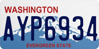 WA license plate AYP6934