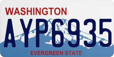 WA license plate AYP6935
