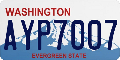 WA license plate AYP7007
