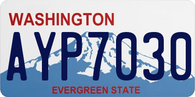 WA license plate AYP7030