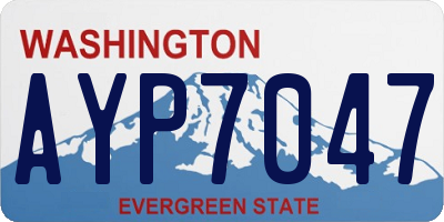 WA license plate AYP7047