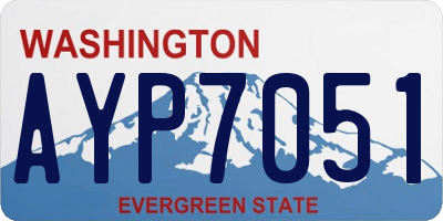 WA license plate AYP7051