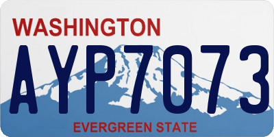 WA license plate AYP7073