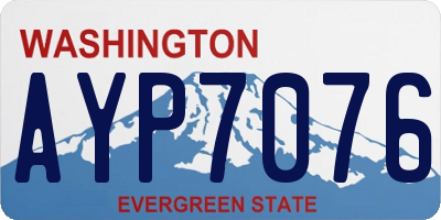 WA license plate AYP7076