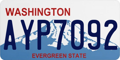 WA license plate AYP7092